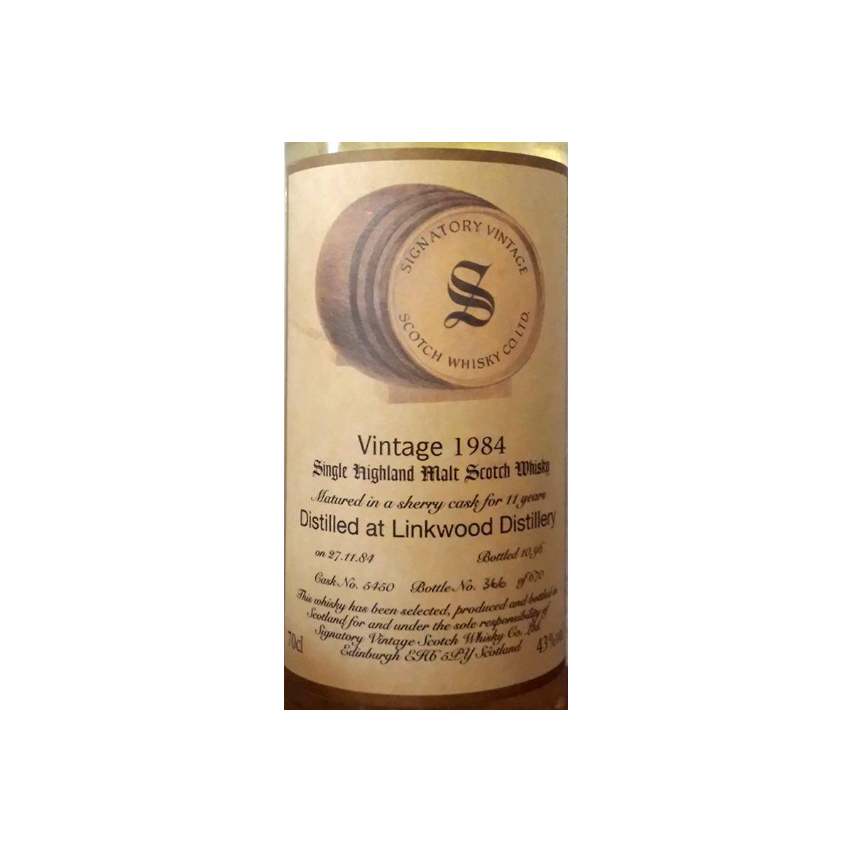 Linkwood Vintage Collection 1984 11 Years Single Malt Whisky