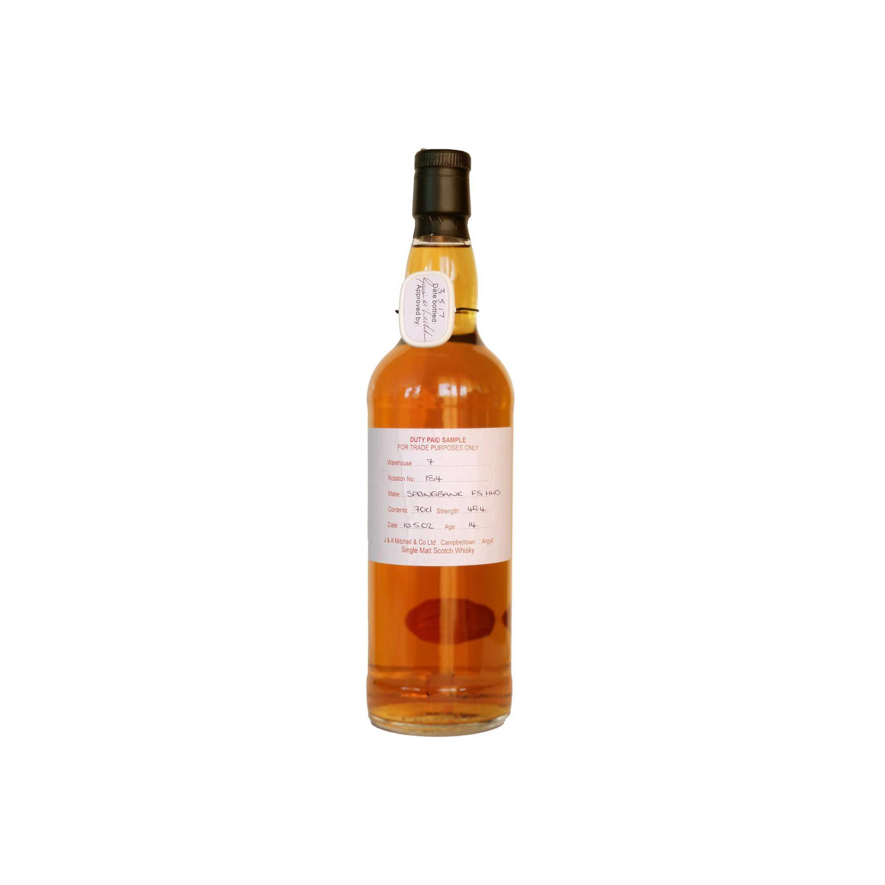 Springbank Duty Paid Sample - For Trade Purposes Only 2002 14 Years Single Malt Whisky