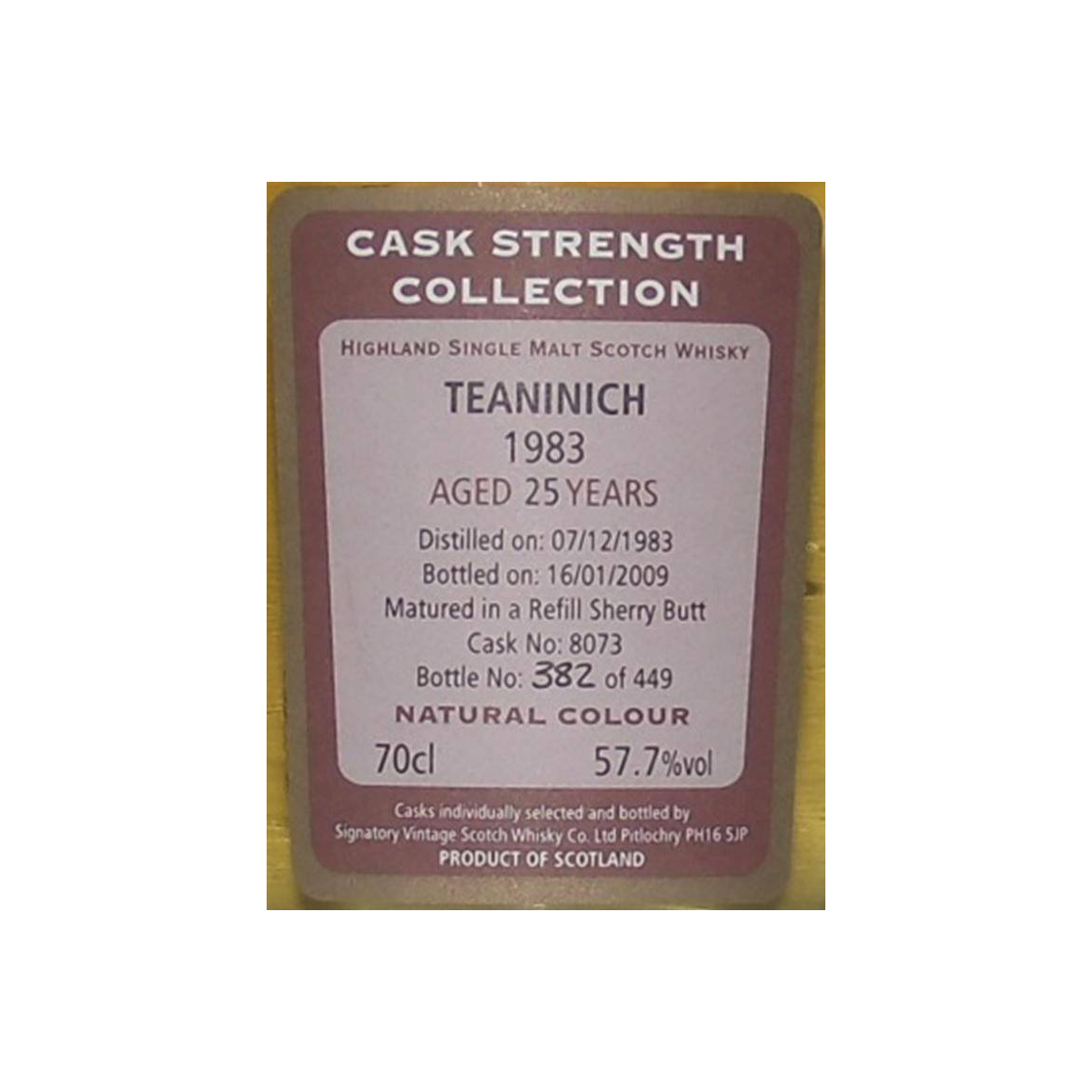 Teaninich Cask Strength Collection 1983 25 Years Single Malt Whisky 2
