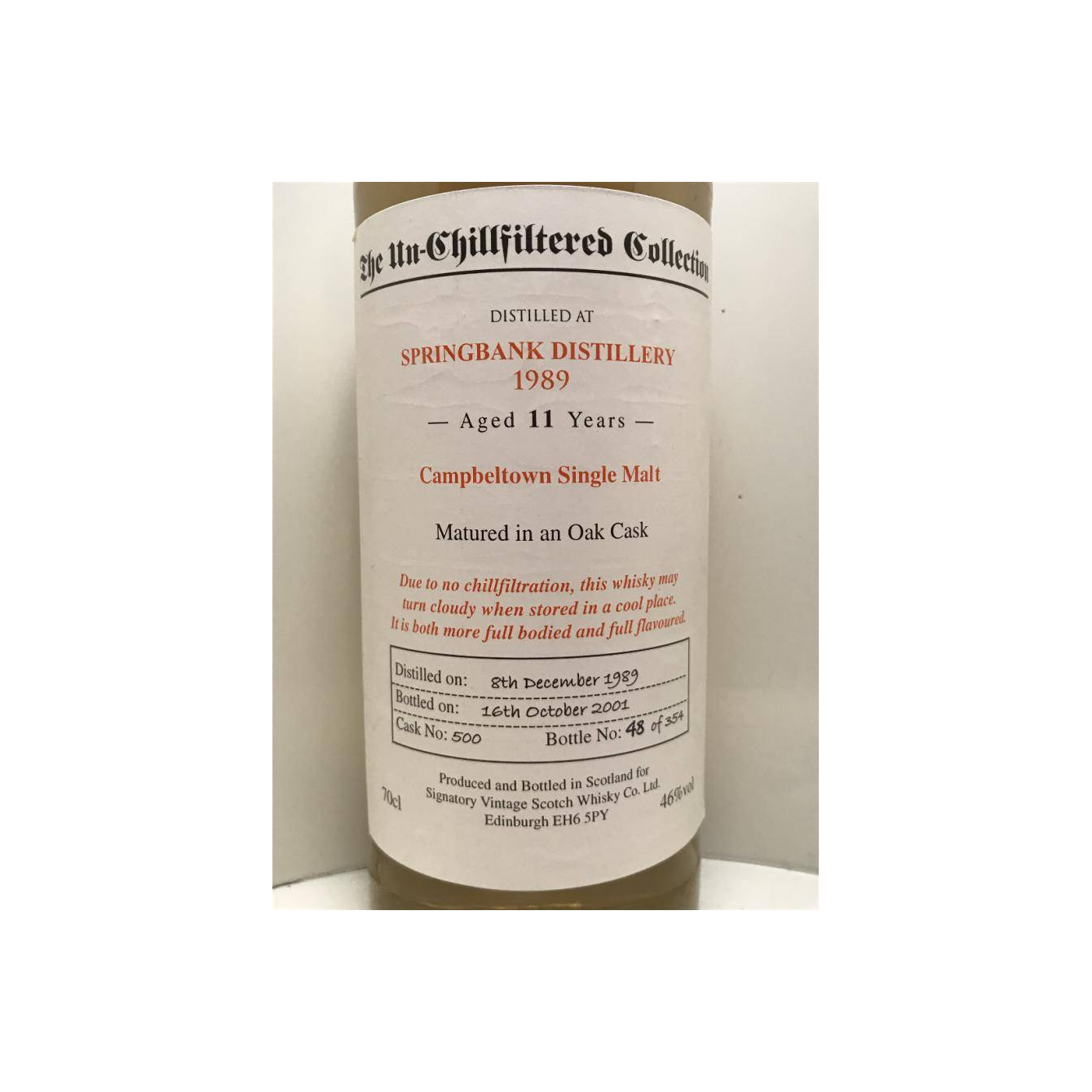 Springbank The Un-Chillfiltered Collection 1989 11 Years Single Malt Whisky 3
