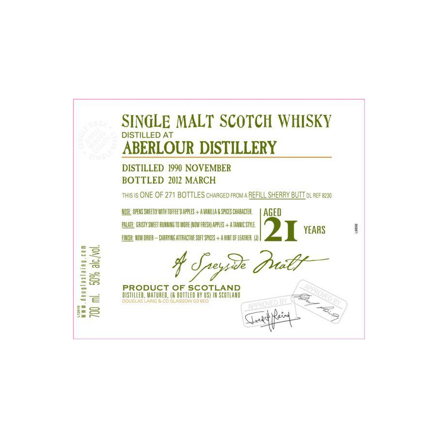 Aberlour Old Malt Cask 1990 21 Years Single Malt Whisky