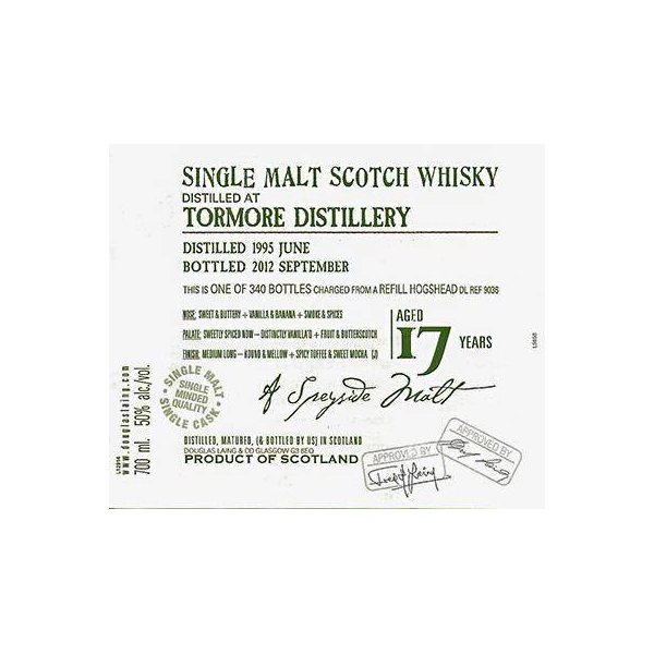 Tormore Old Malt Cask 1995 17 Years Single Malt Whisky 2