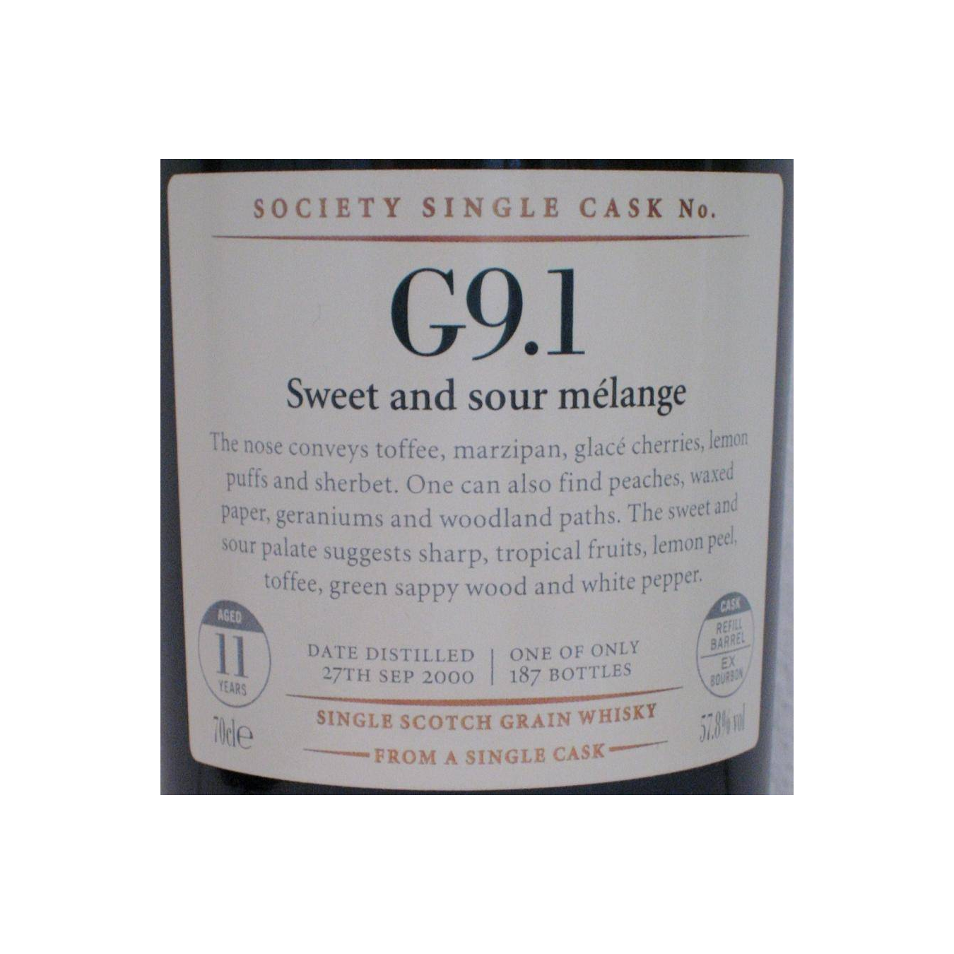The Scotch Malt Whisky Society 2000 11 Years Single Grain Whisky 2