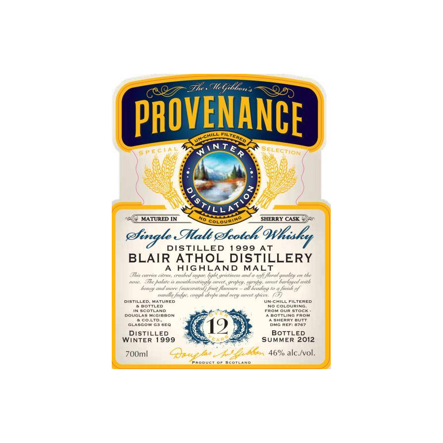 Blair Athol McGibbon's Provenance 1999 12 Years Single Malt Whisky 2