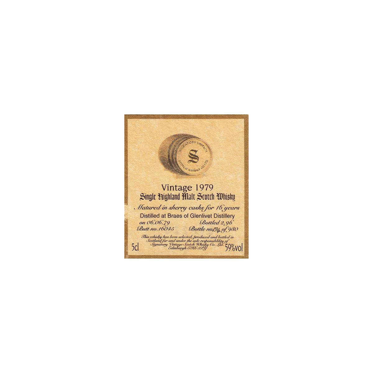 Signatory Vintage 1979 16 Years Single Malt Whisky 3