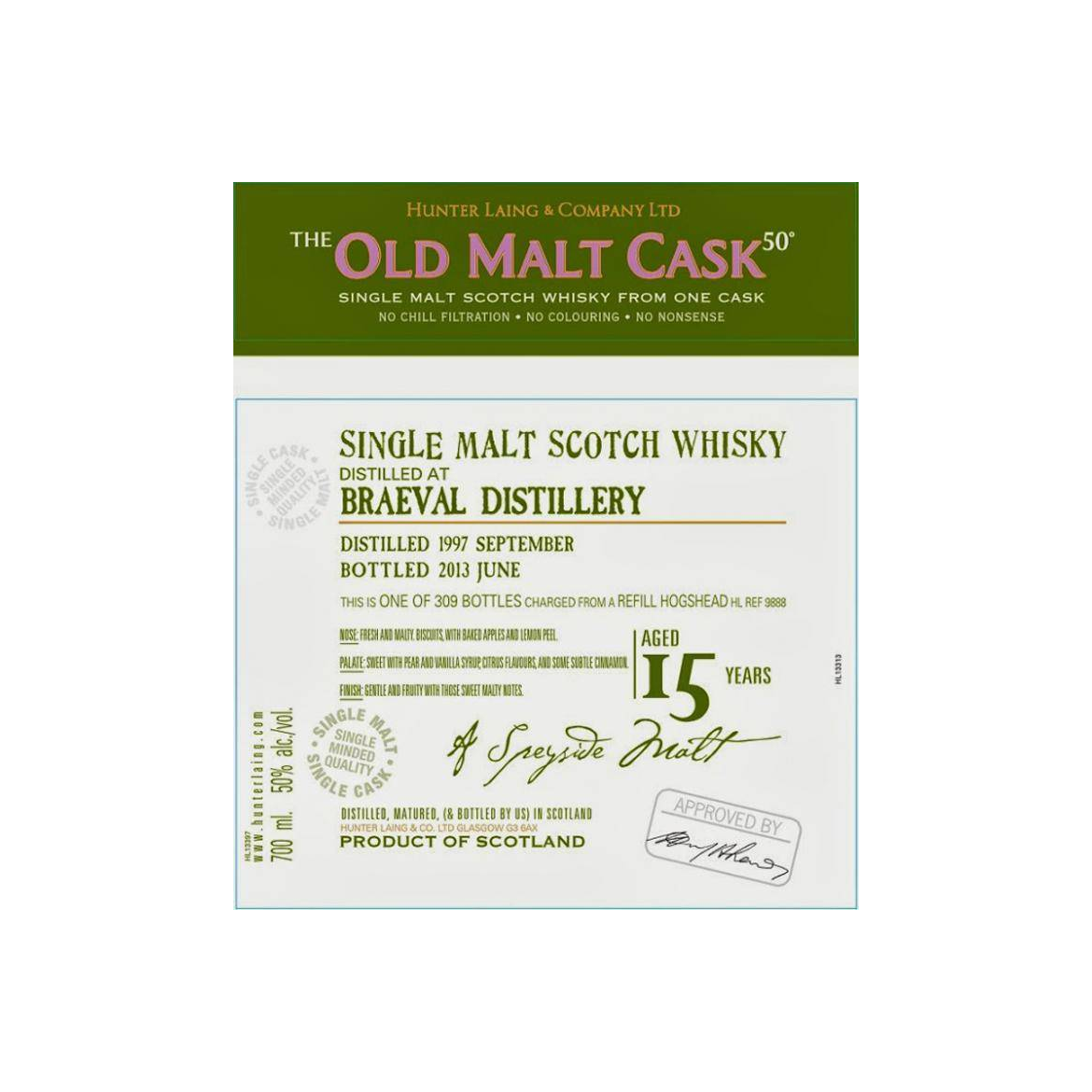 Braeval Old Malt Cask 1997 15 Years Single Malt Whisky 2