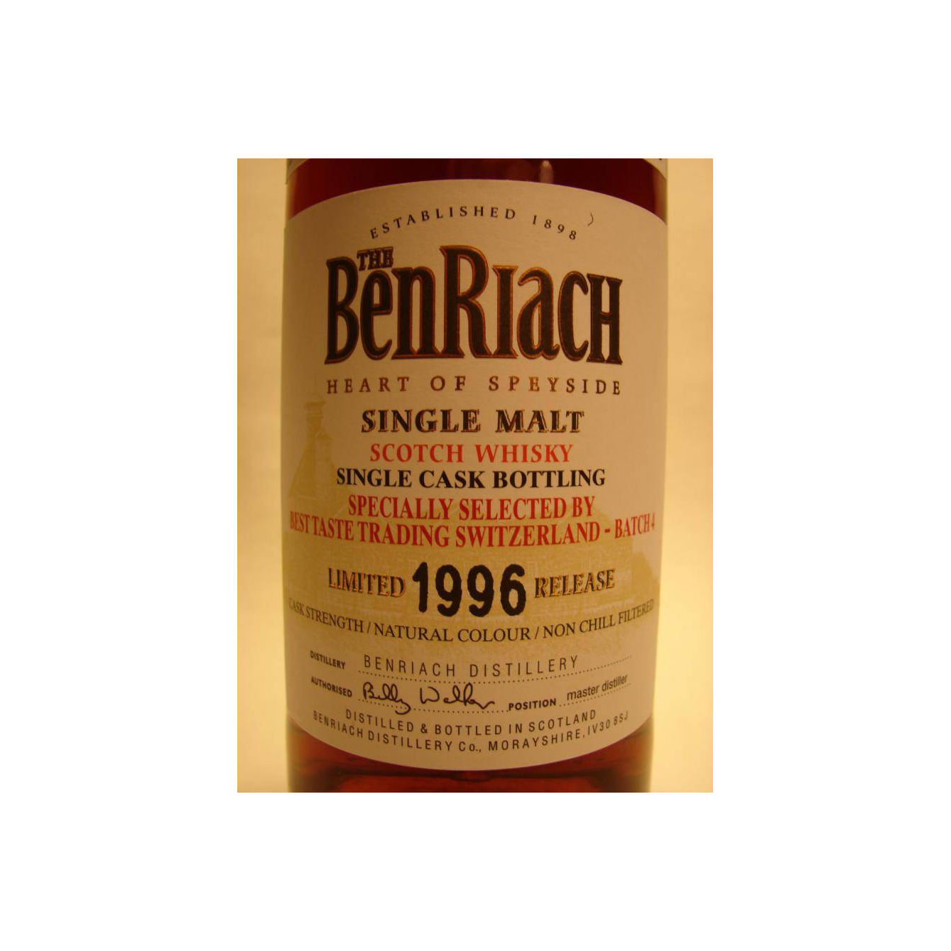 BenRiach Individual Cask Bottling 1996 17 Years Single Malt Whisky 2