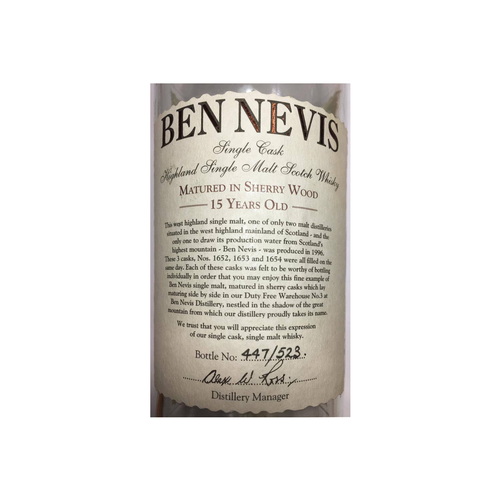 Ben Nevis Single Cask 1996 15 Years Single Malt Whisky 2