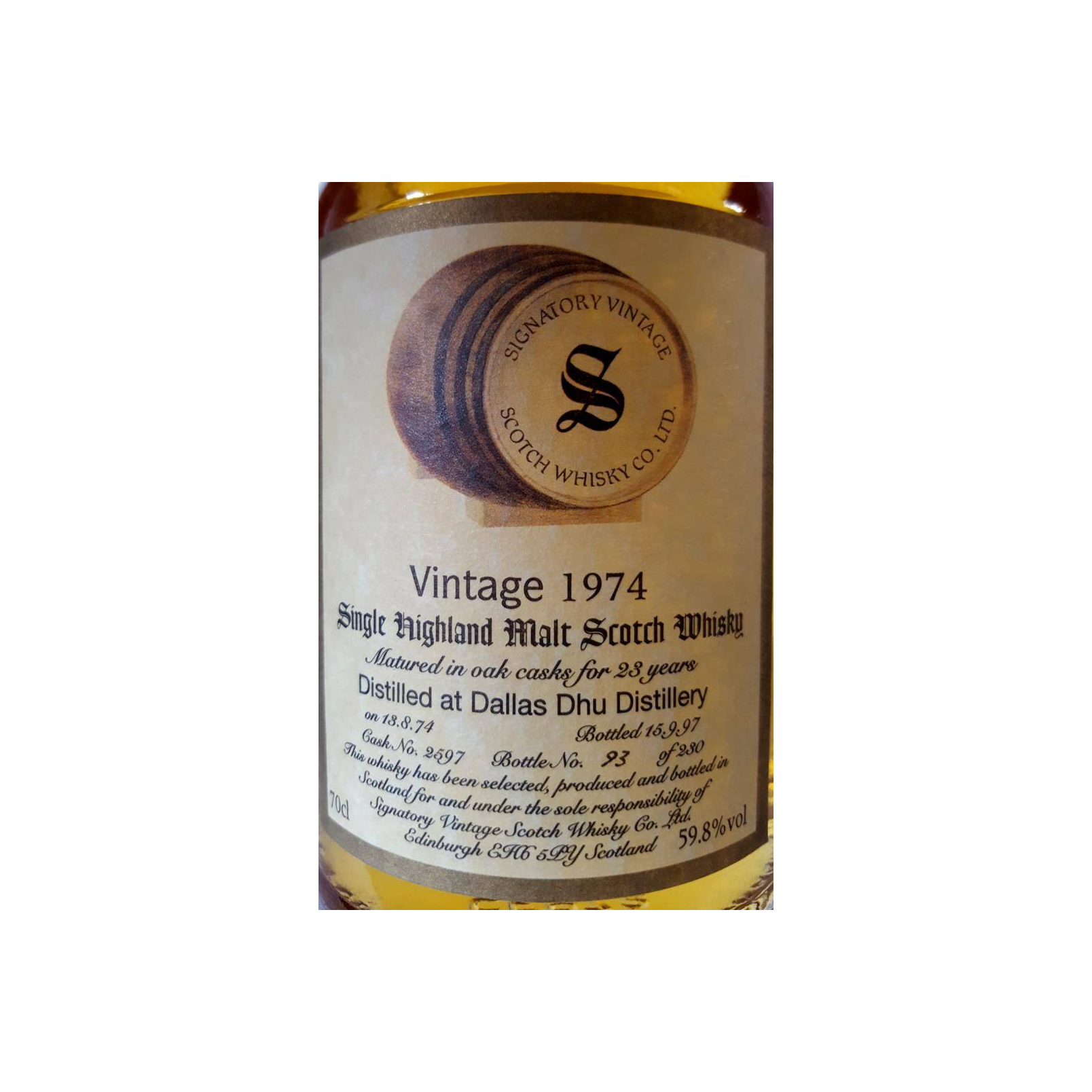 Dallas Dhu Vintage Collection - Dumpy 1974 23 Years Single Malt Whisky 2