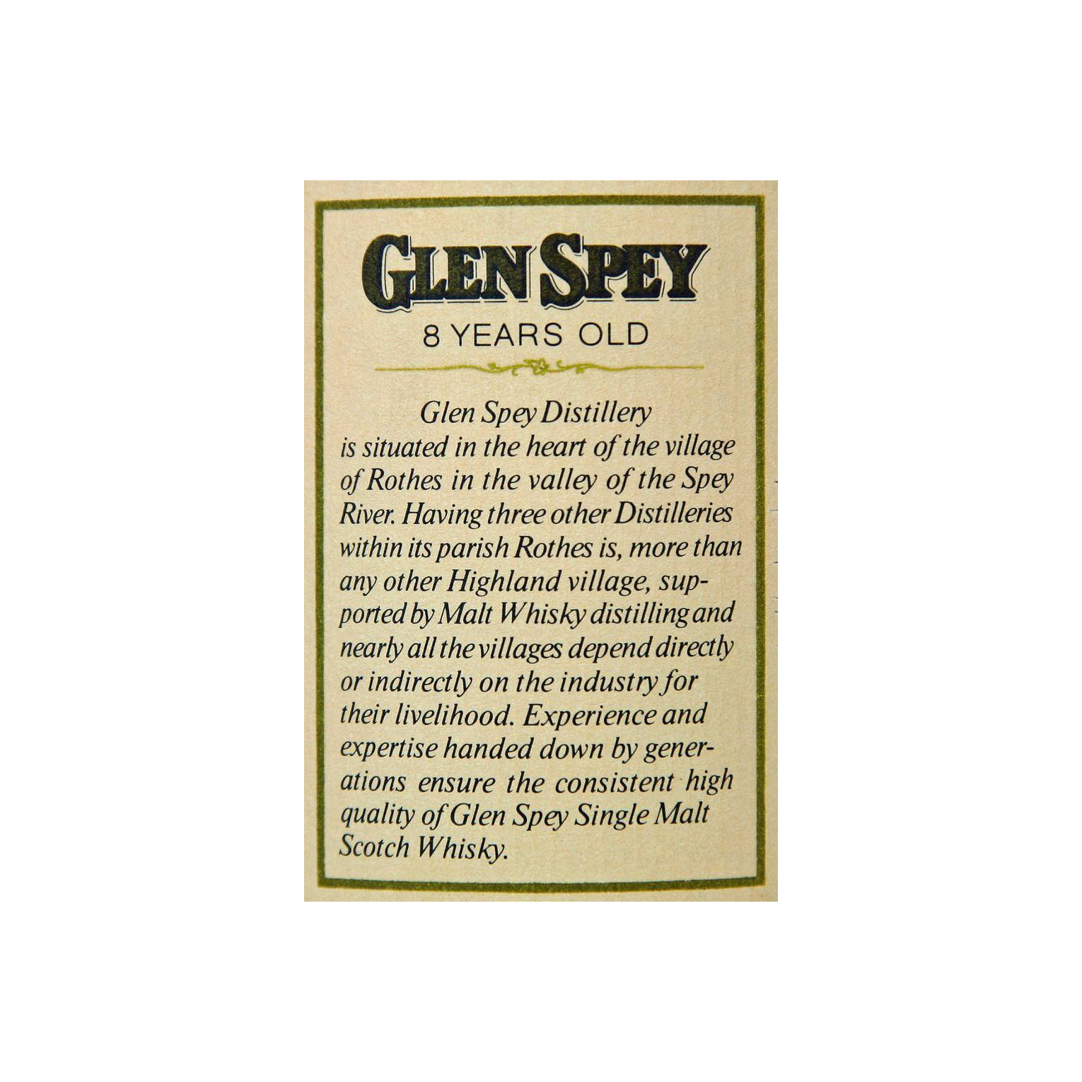 Glen Spey 8 Years Single Malt Whisky 3