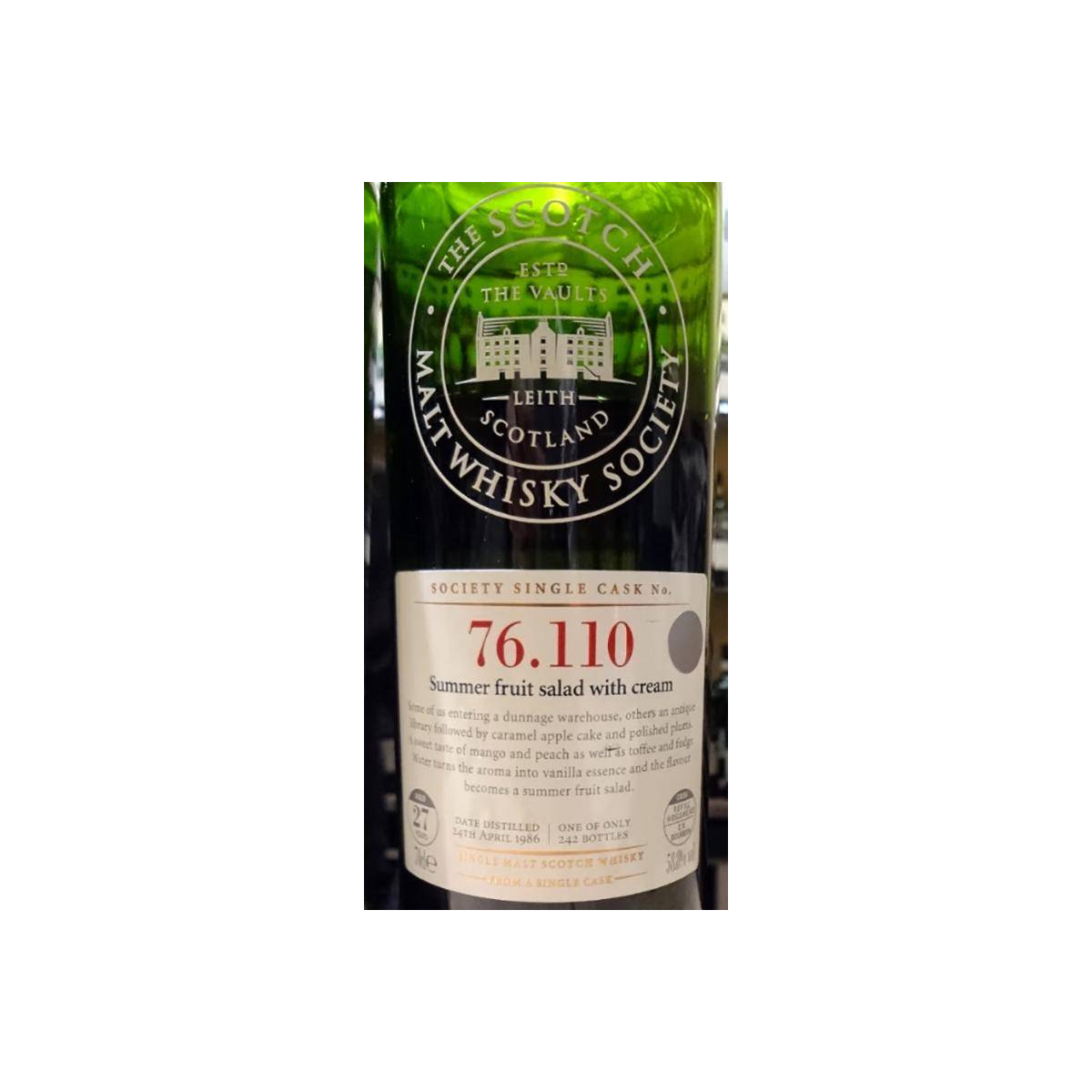 The Scotch Malt Whisky Society 1986 27 Years Single Malt Whisky