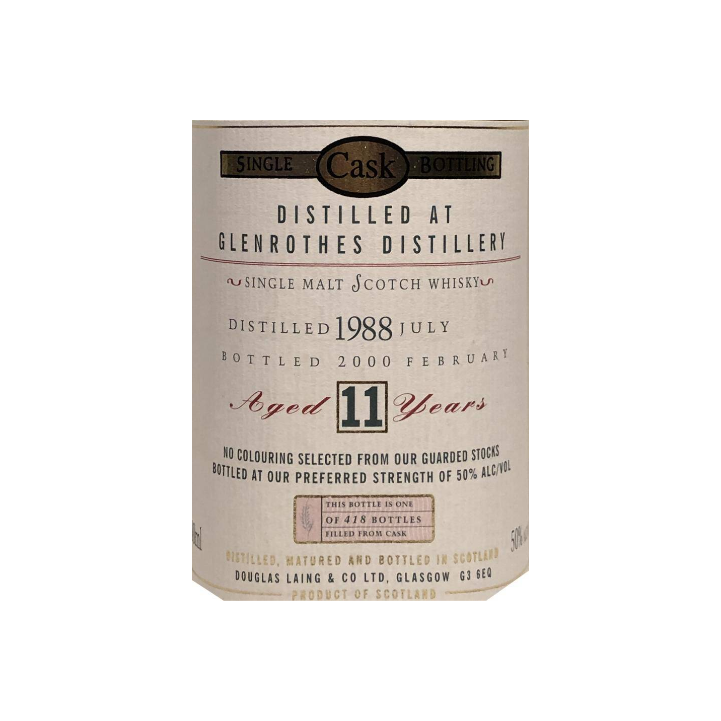The Glenrothes Old Malt Cask 1988 11 Years Single Malt Whisky 3