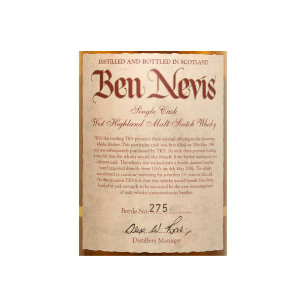 Ben Nevis Single Cask 1996 12 Years Single Malt Whisky