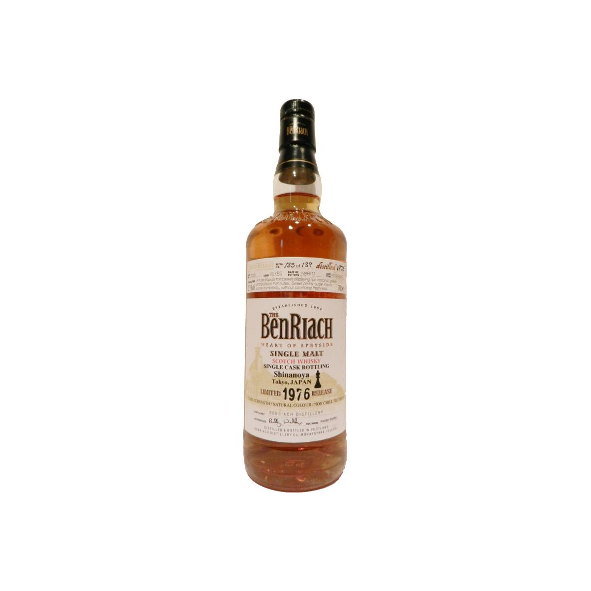 BenRiach Individual Cask Bottling 1976 34 Years Single Malt Whisky