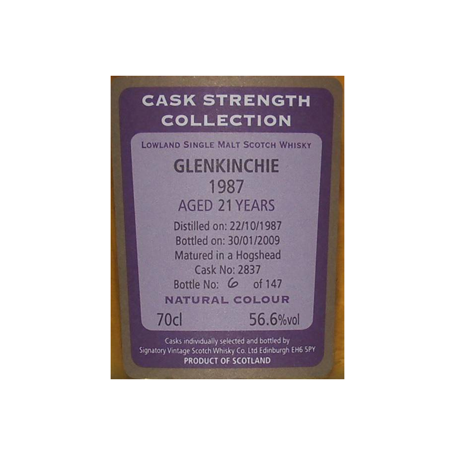 Glenkinchie Cask Strength Collection 1987 21 Years Single Malt Whisky 2