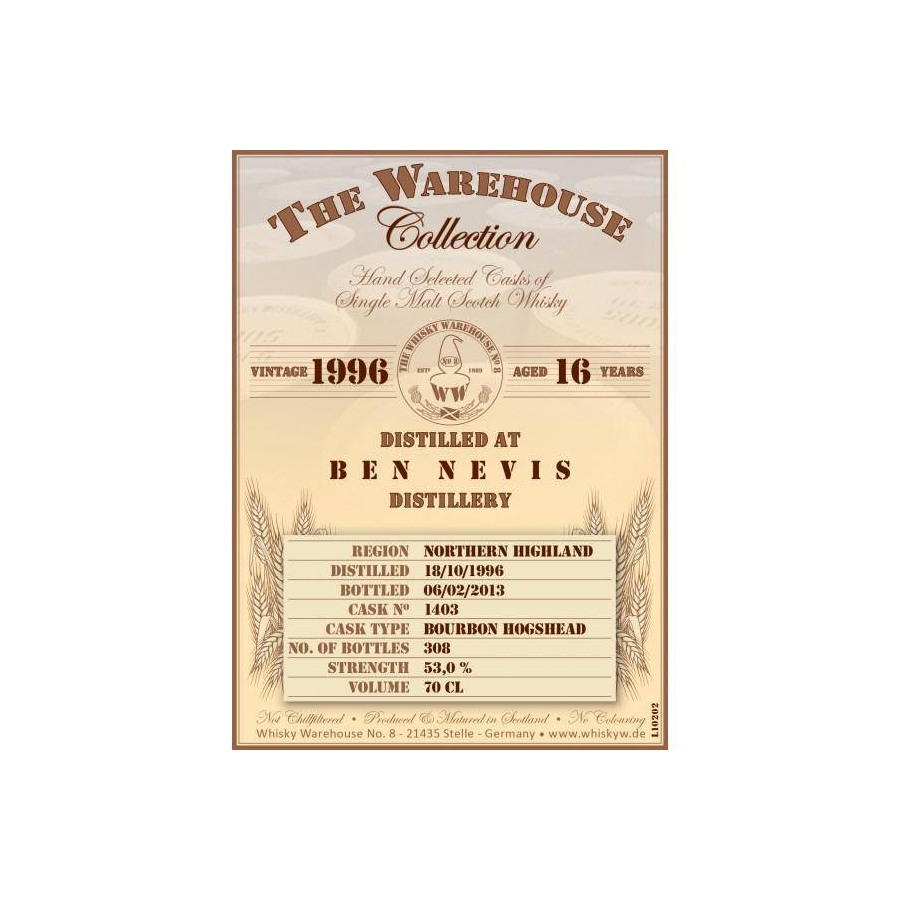 Ben Nevis 1996 16 Years Single Malt Whisky 2