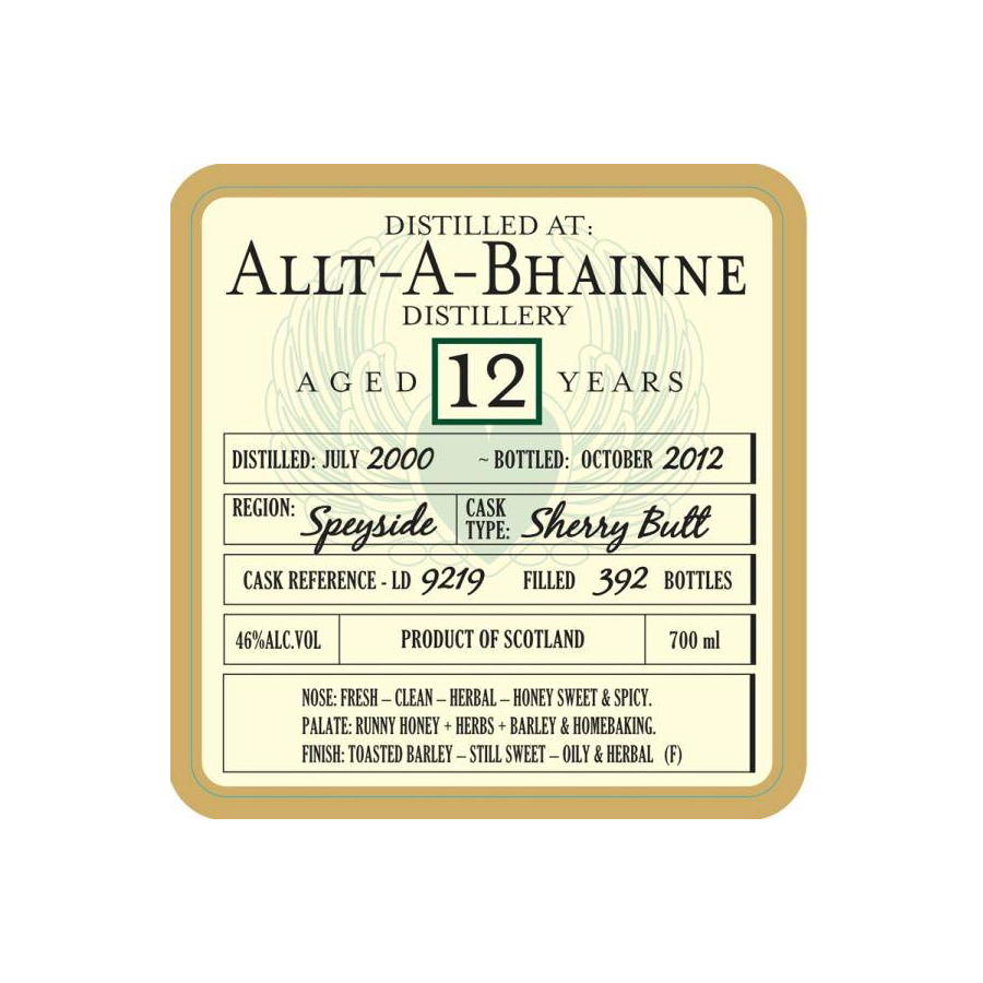 Allt-A-Bhainne 2000 12 Years Single Malt Whisky