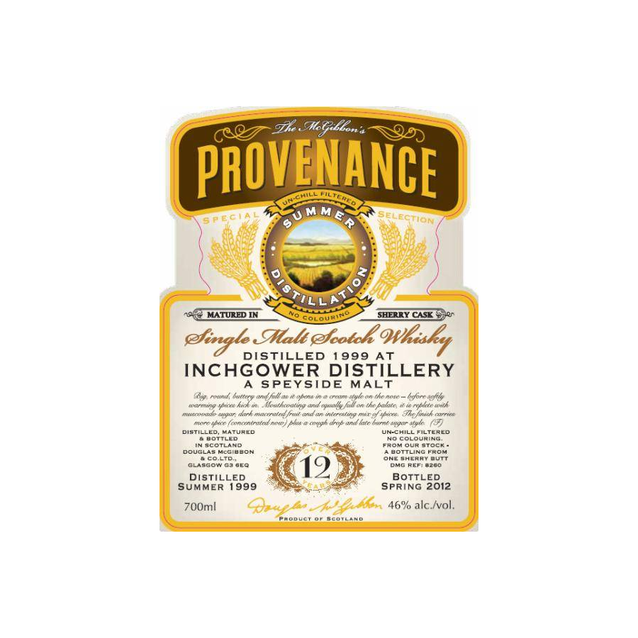 Inchgower McGibbon's Provenance 1999 12 Years Single Malt Whisky 2