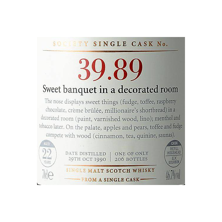 The Scotch Malt Whisky Society 1990 22 Years Single Malt Whisky