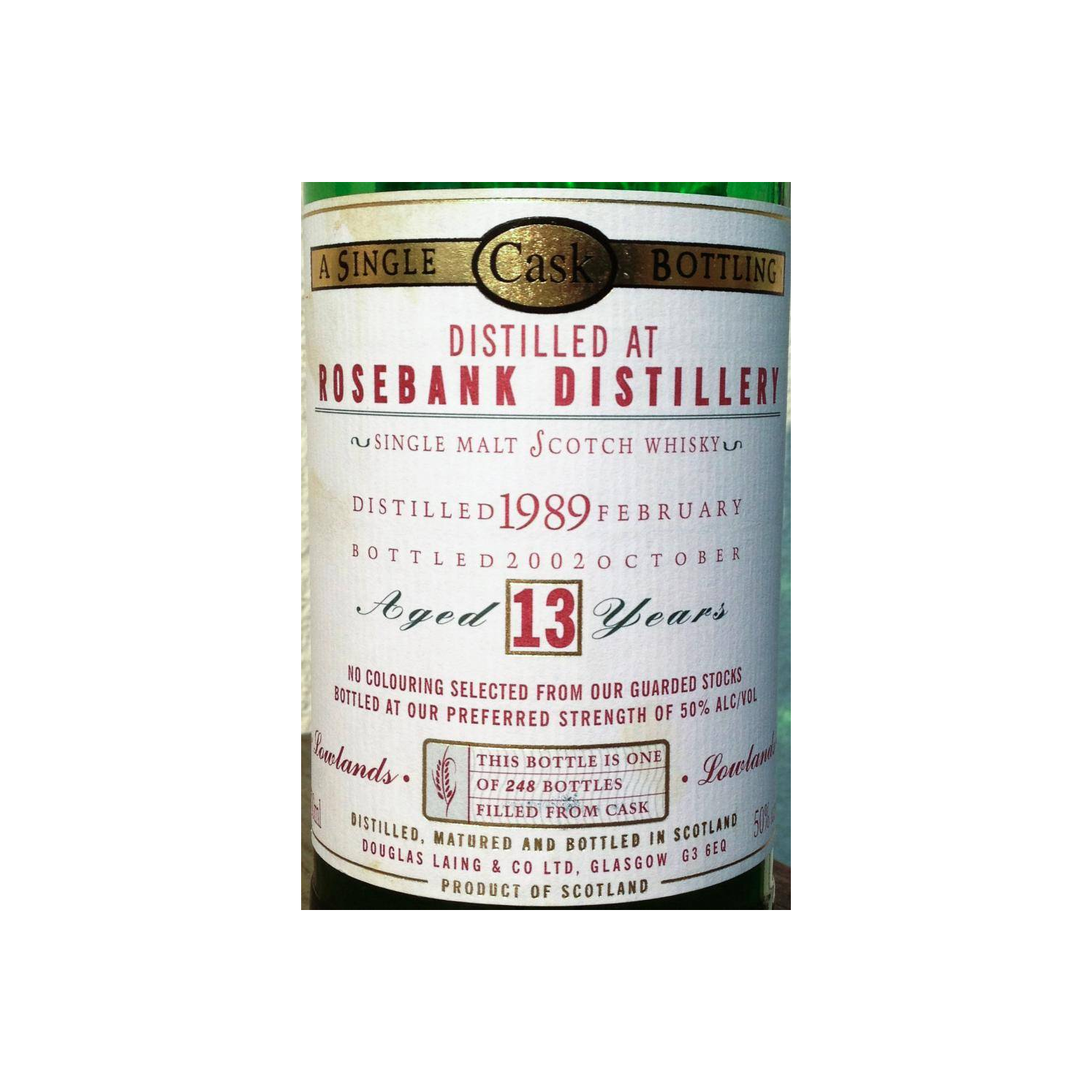 Rosebank Old Malt Cask 1989 13 Years Single Malt Whisky