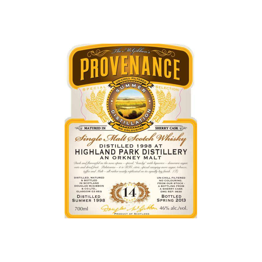 Highland Park McGibbon's Provenance 1998 14 Years Single Malt Whisky