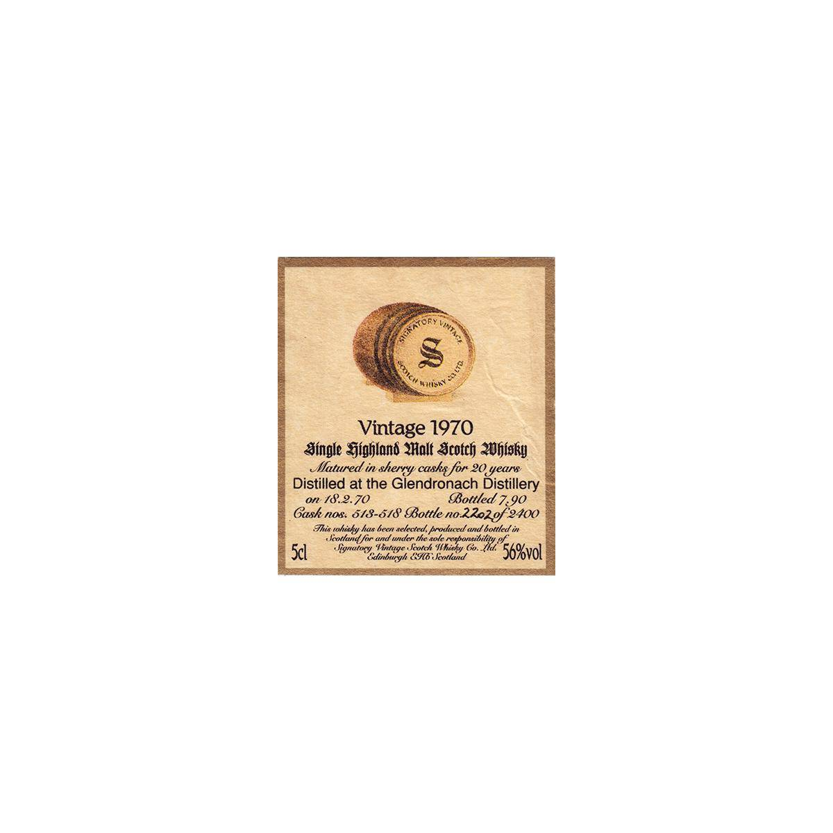 GlenDronach 1970 20 Years Single Malt Whisky 3