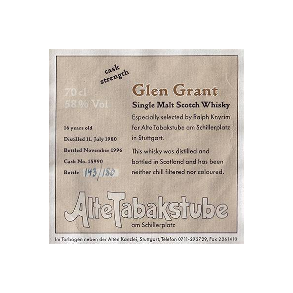 Glen Grant 1980 16 Years Single Malt Whisky