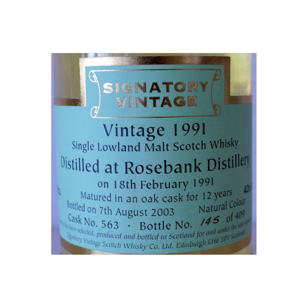 Rosebank Vintage Collection 1991 12 Years Single Malt Whisky 2