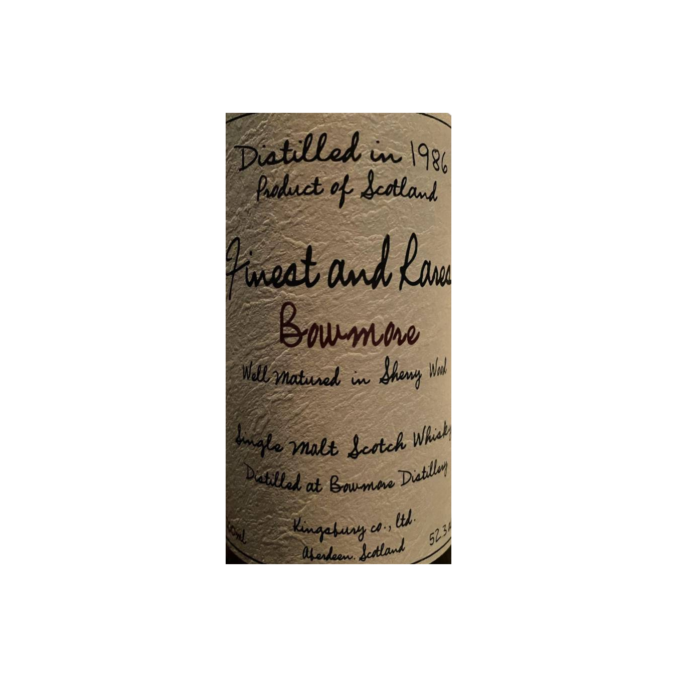 Bowmore 1986 24 Years Single Malt Whisky