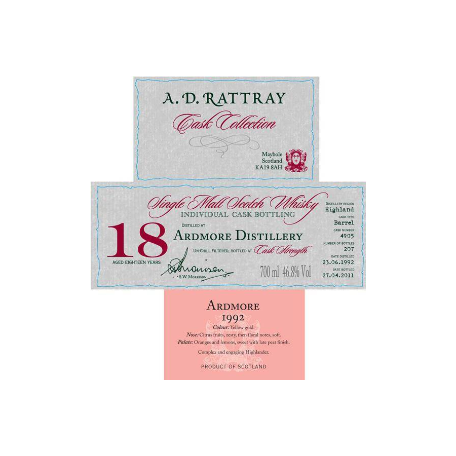 Ardmore Individual Cask Bottling 1992 18 Years Single Malt Whisky 2