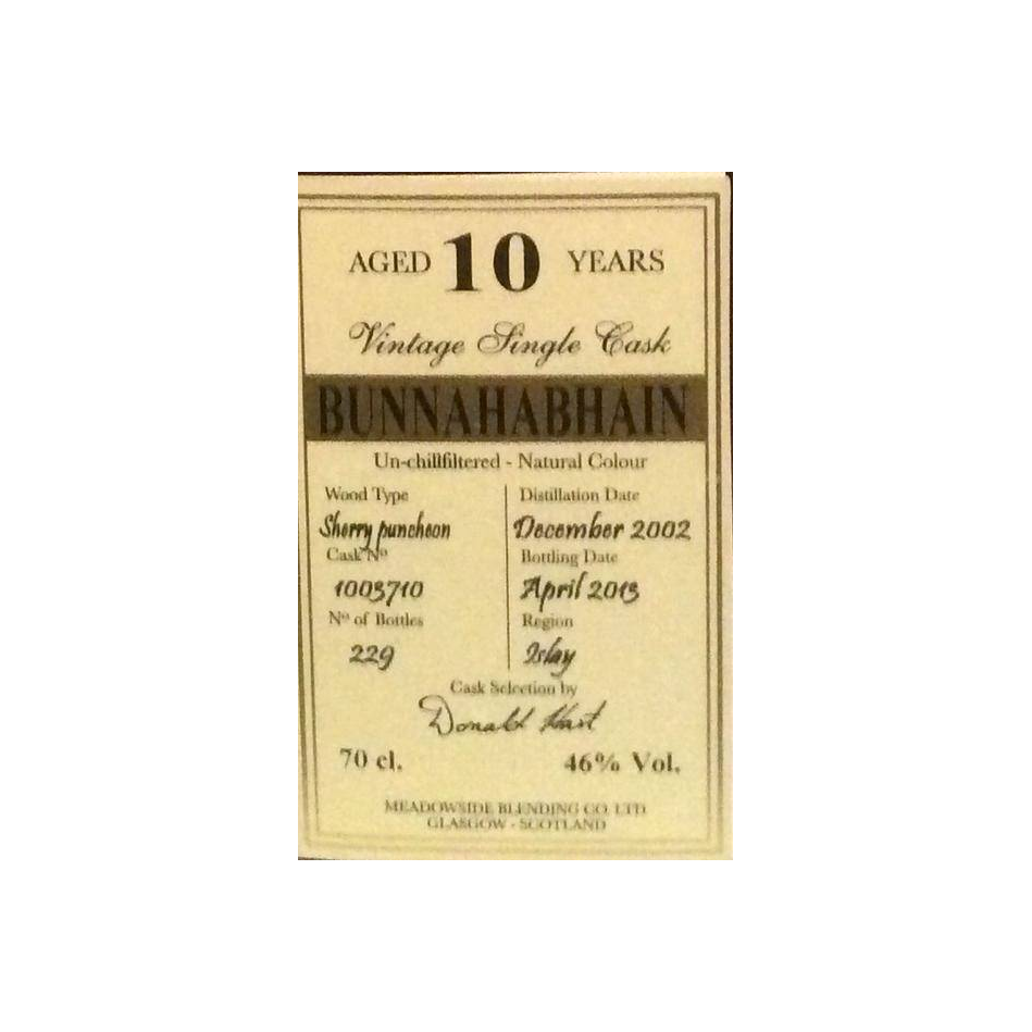Bunnahabhain 2002 10 Years Single Malt Whisky
