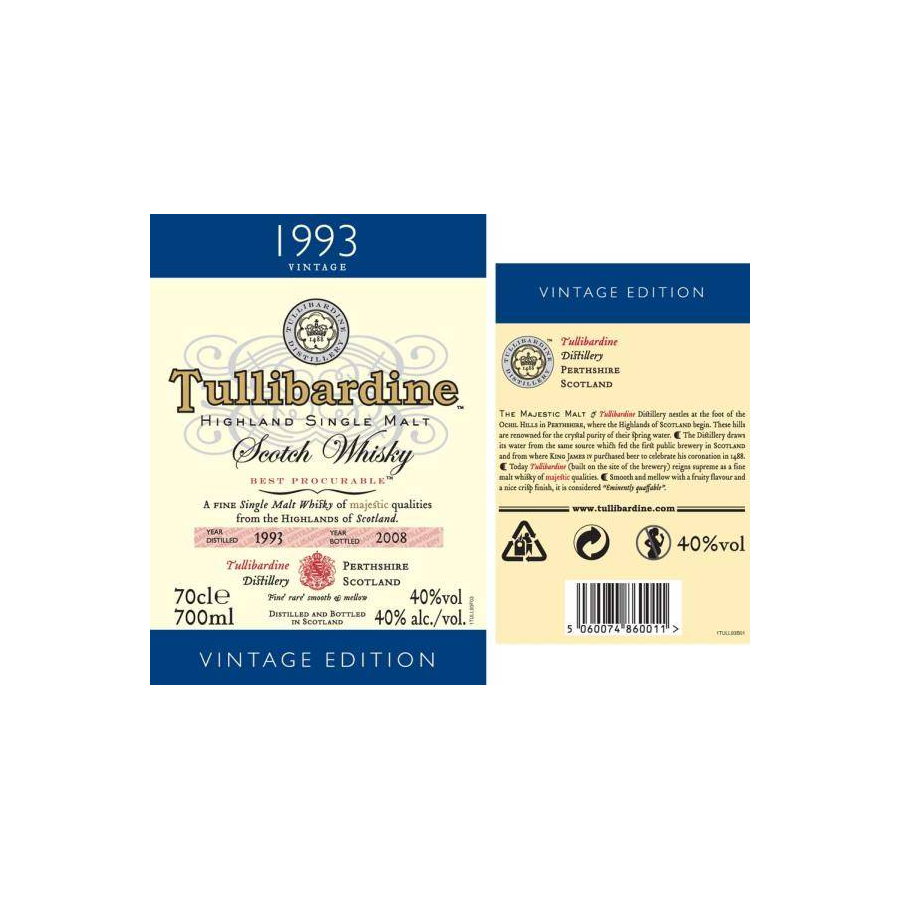 Tullibardine 1993 15 Years Single Malt Whisky
