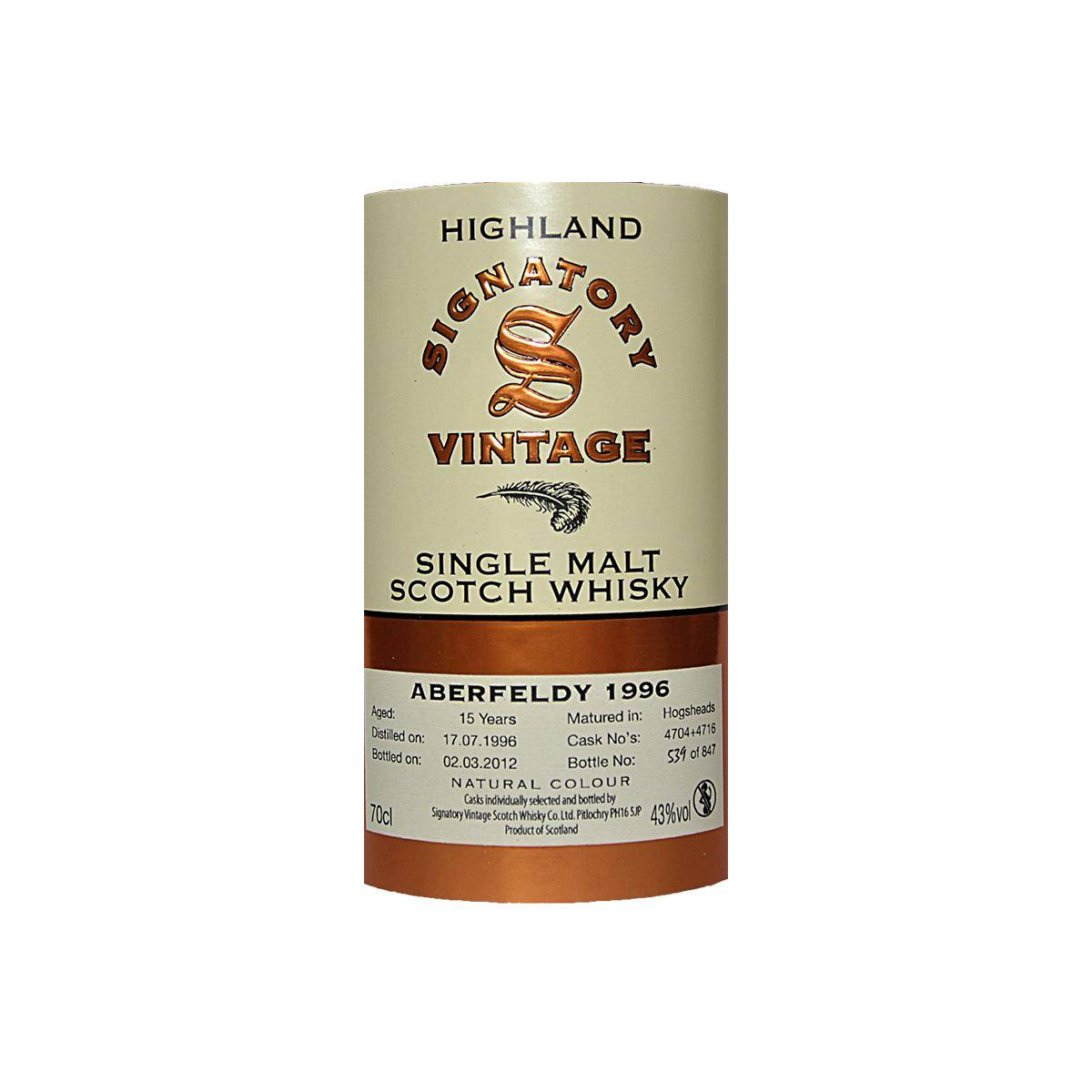 Aberfeldy Vintage Collection 1996 15 Years Single Malt Whisky