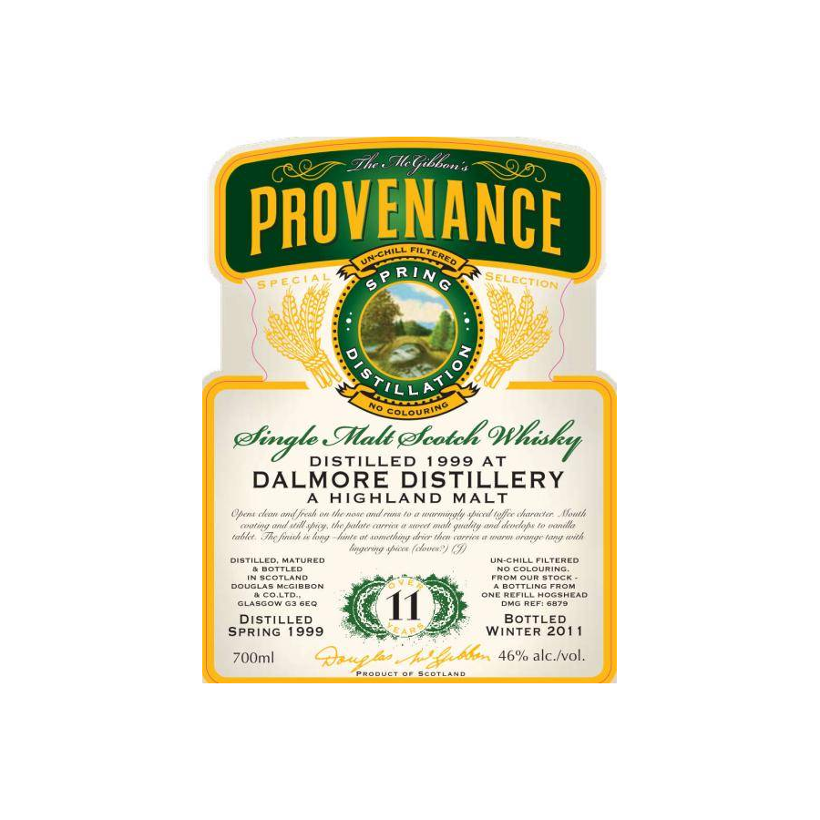 The Dalmore McGibbon's Provenance 1999 11 Years Single Malt Whisky
