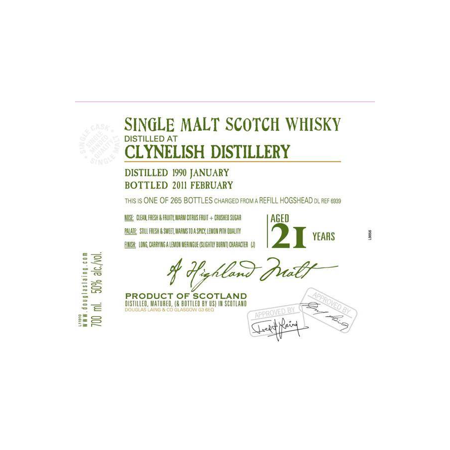 Clynelish Old Malt Cask 1990 21 Years Single Malt Whisky 2