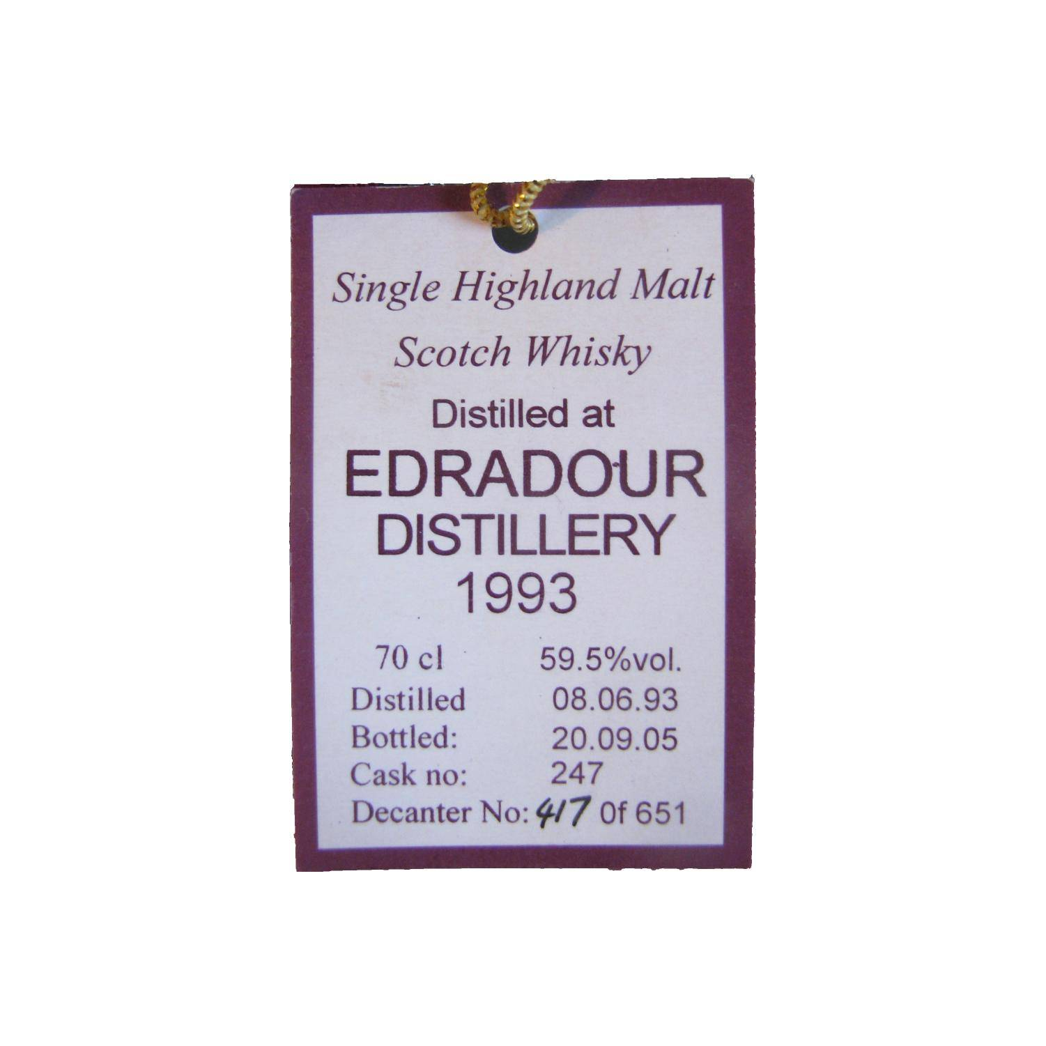 Edradour 1993 12 Years Single Malt Whisky