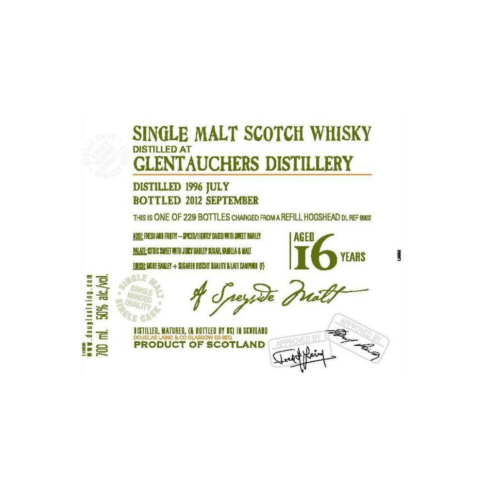 Glentauchers Old Malt Cask 1996 16 Years Single Malt Whisky