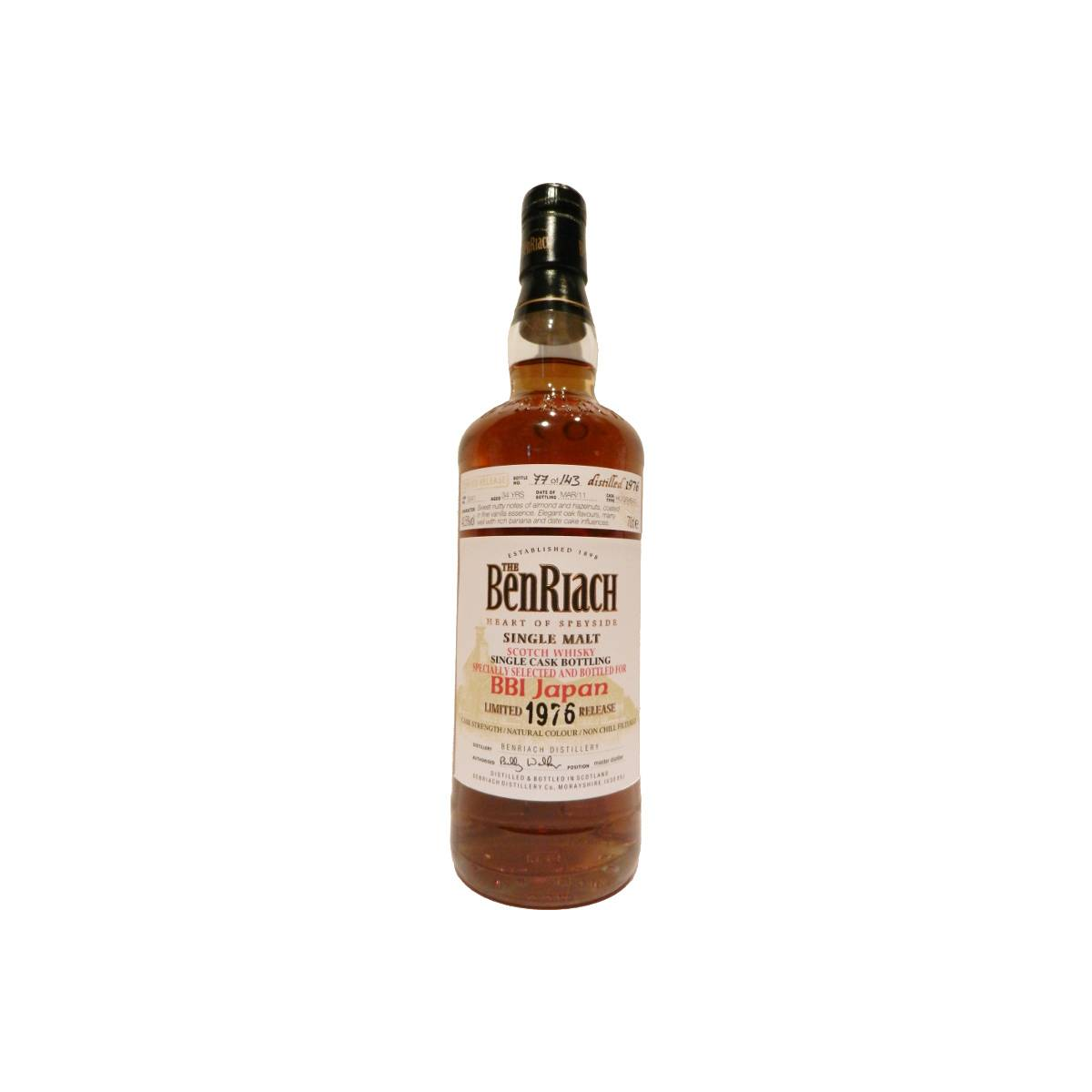 BenRiach Individual Cask Bottling 1976 34 Years Single Malt Whisky