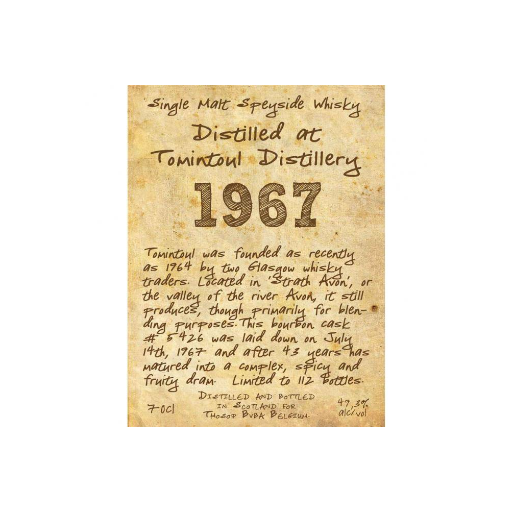 Tomintoul 1967 43 Years Single Malt Whisky 2