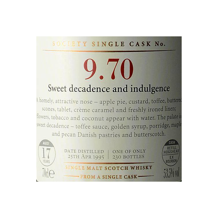 The Scotch Malt Whisky Society 1995 17 Years Single Malt Whisky