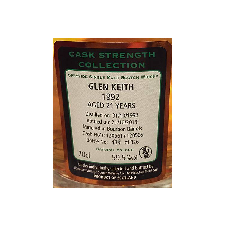 Glen Keith Cask Strength Collection 1992 21 Years Single Malt Whisky 2