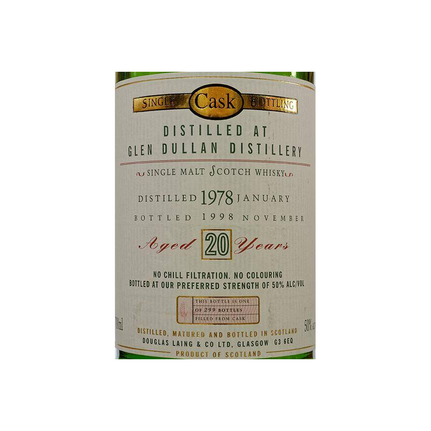 Glendullan Old Malt Cask 1978 20 Years Single Malt Whisky