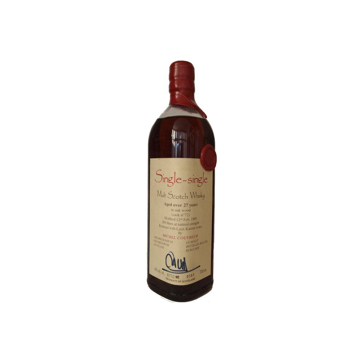 Michel Couvreur 1969 27 Years Single Malt Whisky
