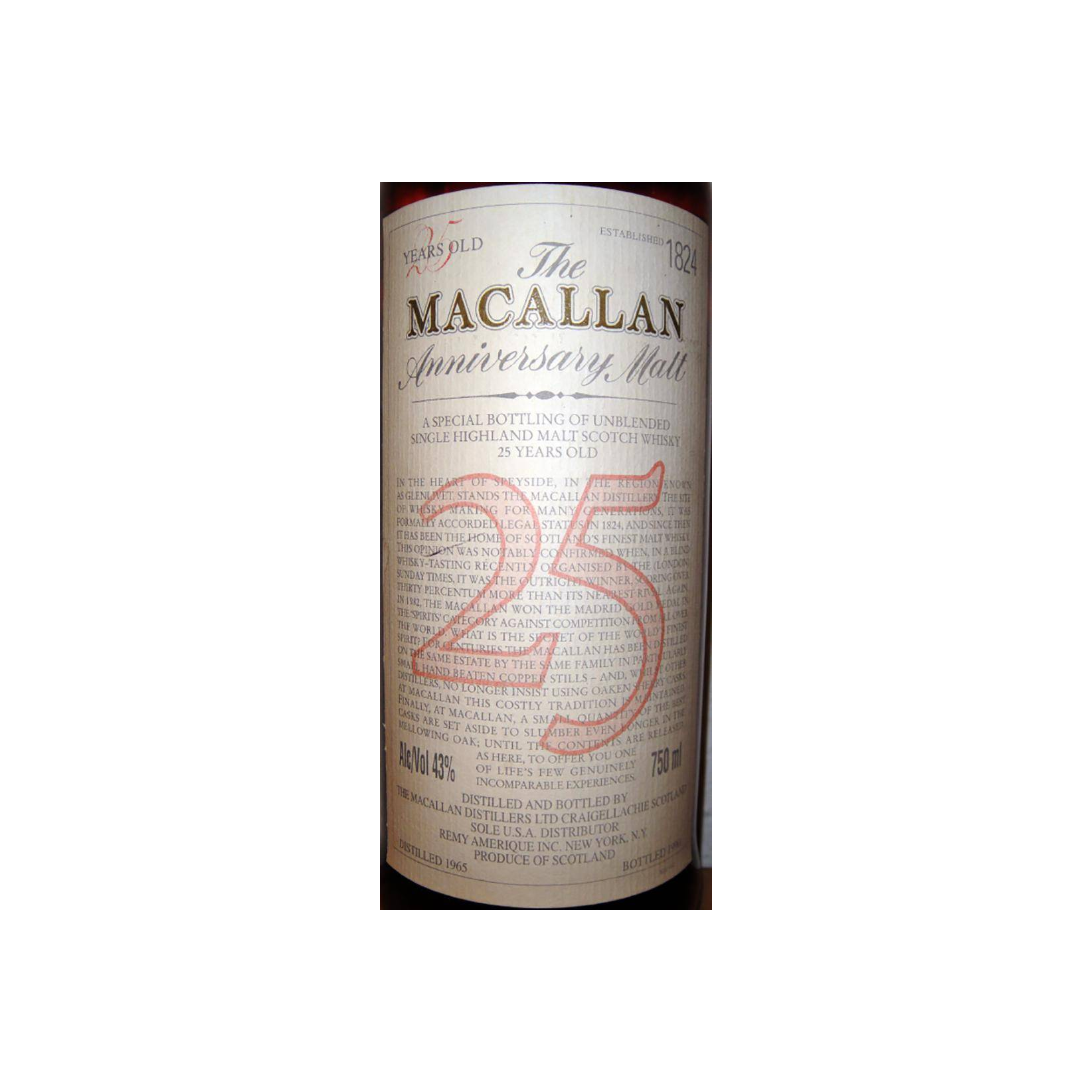 The Macallan 1965 25 Years Single Malt Whisky 2