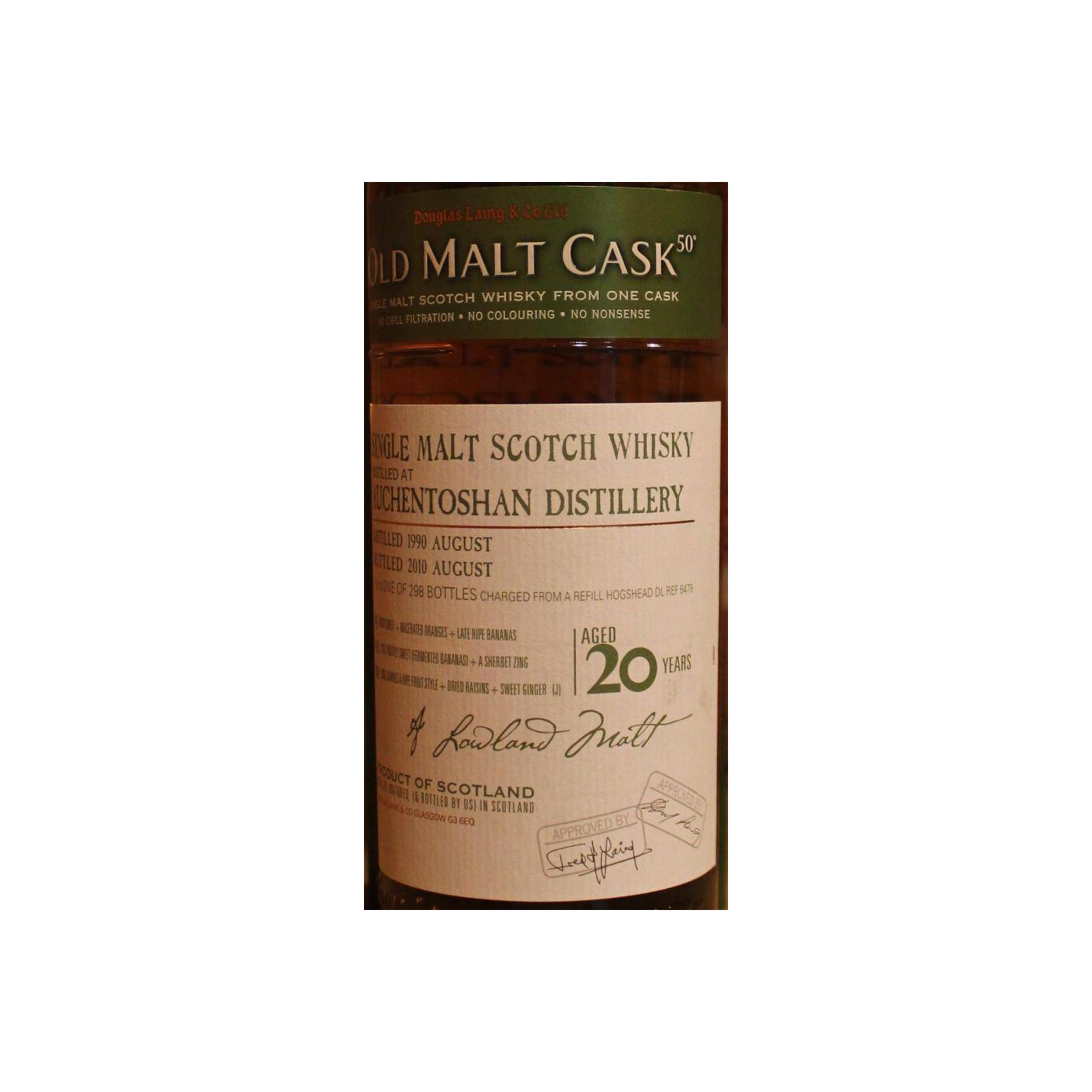 Auchentoshan Old Malt Cask 1990 20 Years Single Malt Whisky 2