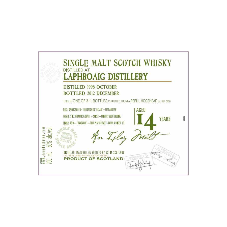 Laphroaig Old Malt Cask 1998 14 Years Single Malt Whisky