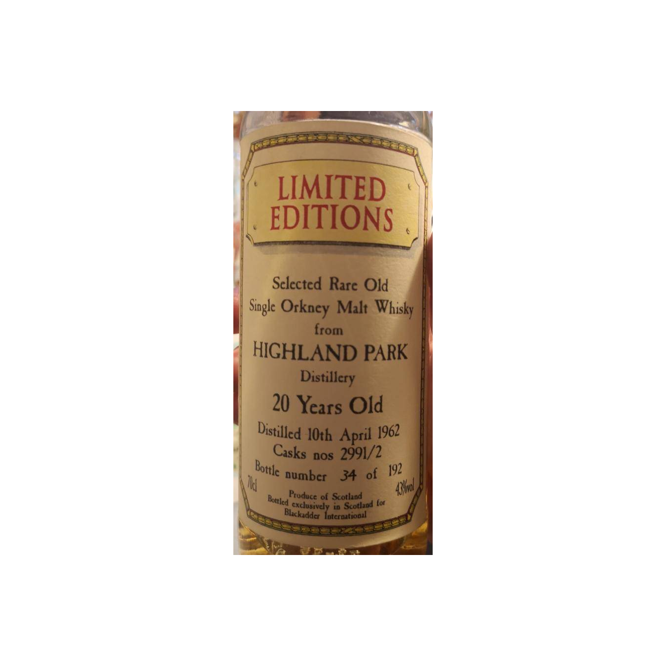 Highland Park 1962 20 Years Single Malt Whisky