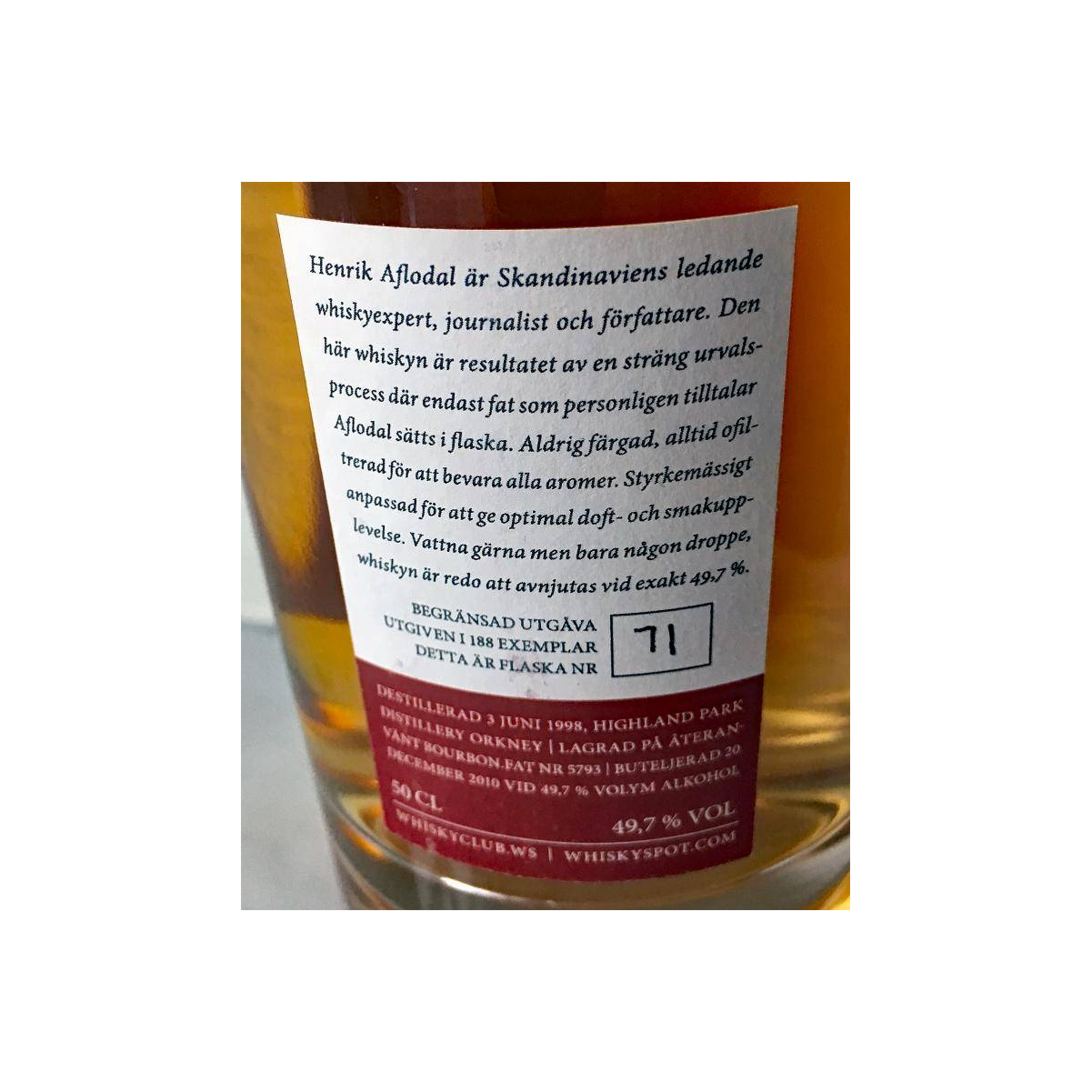 Highland Park 1998 12 Years Single Malt Whisky 2
