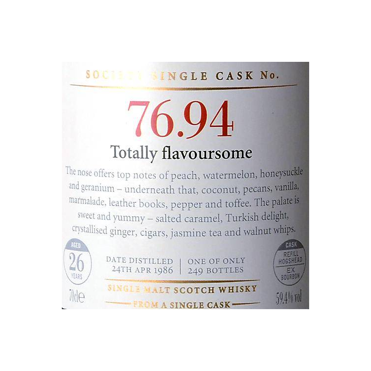 The Scotch Malt Whisky Society 1986 26 Years Single Malt Whisky 2