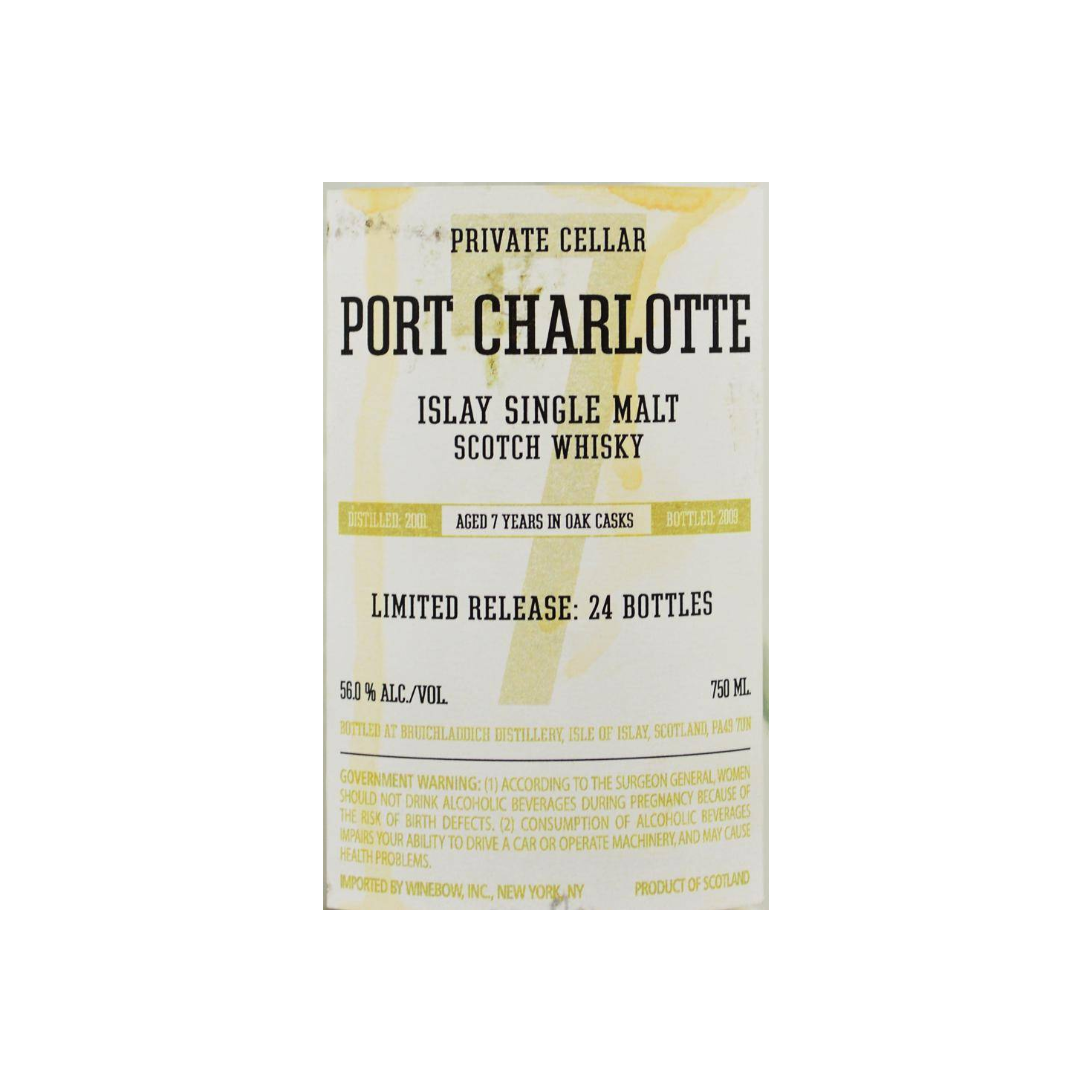 Port Charlotte 2001 7 Years Single Malt Whisky